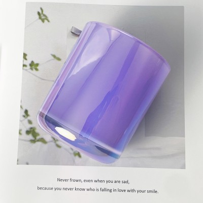 12OZ 16OZ Purple Aura Iridescent Glass Candle Jar with Round Bottom Luxury Style for Candle Making