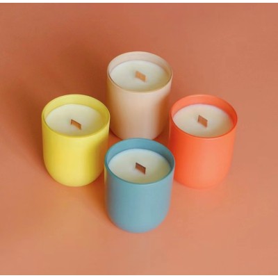 Colorful Candle Jar 8oz 10OZ 12OZ Round Bottom Candle Vessels Custom Luxury Empty Glass Candle Jars