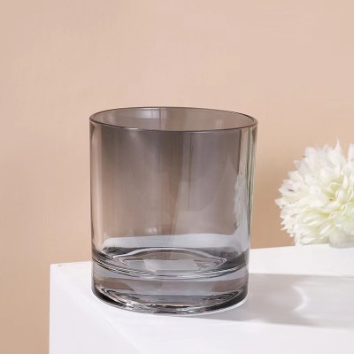 Candles Jars Empty Glass with Bamboo Lid Wholesale Colorfu Amber Gray Clear Valentine Print Handmade Silk Metal Cylinder