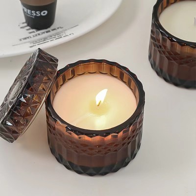 Candle Jar Luxury Crystal Glass Modern With Glass Lid