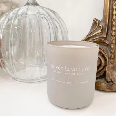 Clay Wine Gray Round Bottom 8OZ 10OZ 12OZ 16OZ  Empty Glass Candle Jar With Metal Lids for Candle Making
