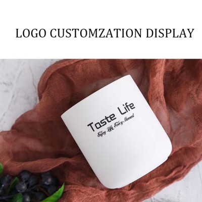 Elegant Matte White Jar Solid Color Cylindrical Ceramic Candle Jar Candle Container for Candle Making