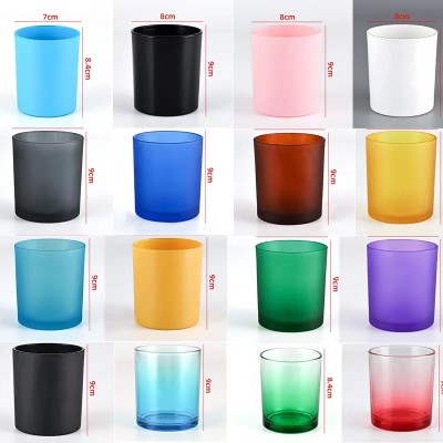 7OZ 10OZ 15OZ Multi Color Empty Glass Candle Jars Holder With Wooden Bamboo Metal Lids