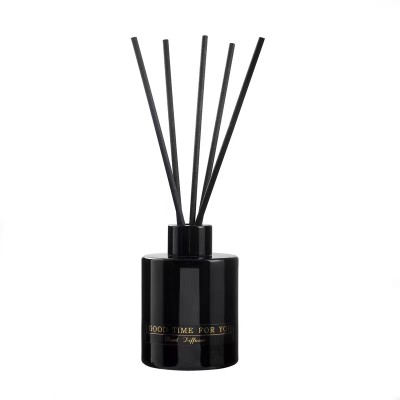 150ML Glossy Black White Luxury Glass Reed Diffuser Bottle Luxury Empty Glass Stick Bottle for Aroma Oil Diffuser