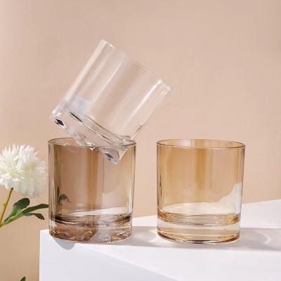 Candles Jars Empty Glass with Bamboo Lid Wholesale Colorfu Amber Gray Clear Valentine Print Handmade Silk Metal Cylinder