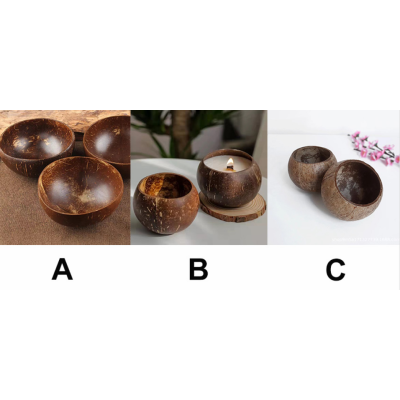 Natural Coconut Shell Bowl Natural Coconut Bowls Candle Jar Product for Candle Making