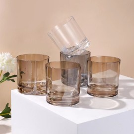 Wholesale Luxury 300ml Brown Glass Candle Jars Cylinder Home Decoration for Easter with Lids for Candle Making