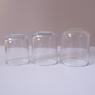 Stock 8OZ 12OZ 16OZ Empty Clear Round Bottom Glass Candle Jar with Wood Metal Cork Lid