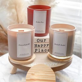 Wholesale Glass Candle Jars with Cork Lids 8oz 10oz 12oz 16oz Unique Round Bottom Shape Matte Luxury for Home Decoration