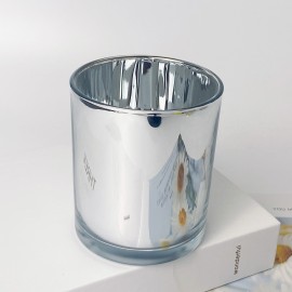 10OZ 15OZ Sliver Glass Candle Vessels Electroplating Glass Jars Luxury Jar for Home Party and Wedding Use