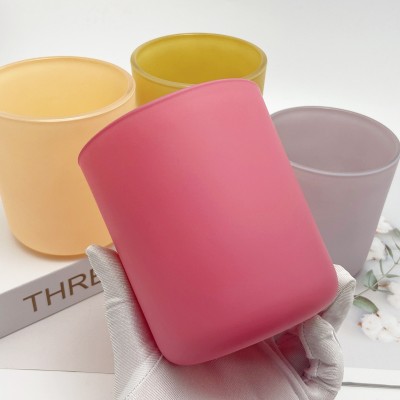 8oz 10OZ 12OZ 16OZ Aura Candle Vessels With Selectable Lid and Box Matte Luxury Glass Candle Jars