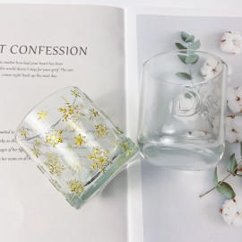Popular Clear Luxury Candle Jar With Customization Design Candle Jar Engraved Snowflake Clear Candle Jars
