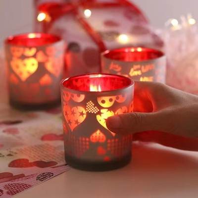 Hot Sale Fashion Wedding Party Decoration Valentine's Day Wholesale Empty Candle Jars Glass