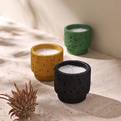 Customized Scented Candle Vessels Cement Concrete Candle Jar Concrete Jars for Candles