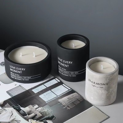 Ceramic Porcelain Candle Cans Candle Jar with Bamboo High Quality Luxury Home Decoration Paper Carton Customized Logo Free