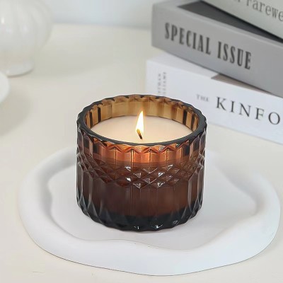 Candle Jar Luxury Crystal Glass Modern With Glass Lid