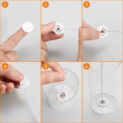 Heat Resistance Double-Sided Stickers with Tab Adhere Steady in Hot Wax Candle Adhesive Wick Stickers for Candle Making