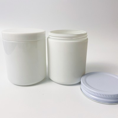 8OZ Candle Glass Jar With Metal Lids Plastic Lids Matte Black Gray Glossy Black White Candle Holder