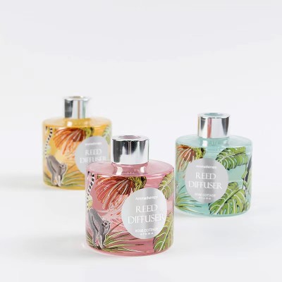 100ML 150ml 200ml Empty Luxury Round Clear White Perfume Reed Glass Diffuser Bottle with Screw Lids Wholesale