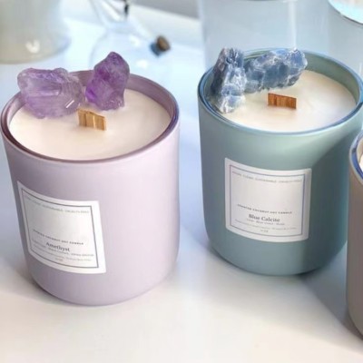 Customs Matte Lilac Sage Blush 8OZ 12OZ 16OZ Round Bottom Empty Glass Candle Jar