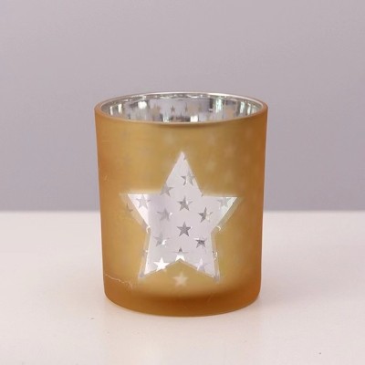Christmas Plating Candle Vessels Luxury Glass Holder Container Candlestick Candle Holders Lanterns and Candle Jars