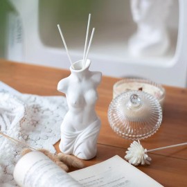 Wholesale Body Shape Sexy Ceramic White Reed Diffuser Bottles for Home Flower Vase Home Decoration Fragrance Diffusers