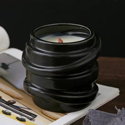 Empty Wholesale Luxury Color Home Decorative Matte Jar Candle Ceramic Candle Jars Matte White Black New Design