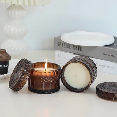 Candle Jar Luxury Crystal Glass Modern With Glass Lid