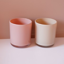 8OZ 10OZ 12OZ Glossy Blush Glass Candle Jar Luxury for Candle Maker