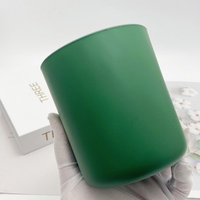 8oz 10OZ 12OZ 16OZ Wholesale Unique Round Bottom Shape Matte Luxury Glass Candle Jars with Cork Lids
