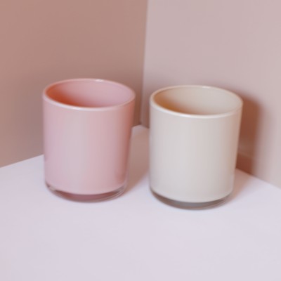 8OZ 10OZ 12OZ Glossy Blush Glass Candle Jar Luxury for Candle Maker