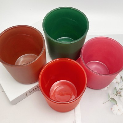 8oz 10OZ 12OZ 16OZ Aura Candle Vessels With Selectable Lid and Box Matte Luxury Glass Candle Jars