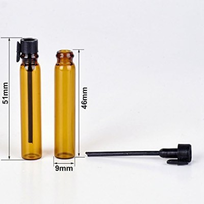 Stock 1ml 2ml Mini Glass Vial With Plastic Stopper Empty Glass Perfume Test Tube Sample Display Bottles