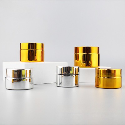 UV30g Classic Round Glass Electroplating Bottle 50g Skin Care Products d 20g Eye Silver