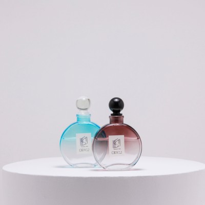 New Arrival Latest Design Round Fragrance Glass Aroma Unique Luxury Reed Diffuser Amber