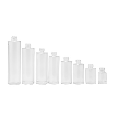Luxury 1oz Amber Frosted 30ml Essential Oil Flat Shoulder Serums Glass Dropper Bottle with Aluminum Lid