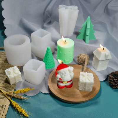 Custom 3D Christmas Pine Cone Silicone Candle Mold DIY Handmade Aromatherapy DIY Set Pine Cone Cube Candle Mould