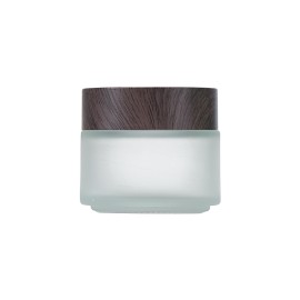 Best Selling Translucent Frosted Cosmetic Glass with Bamboo Wooden Plastic Lid 15g 30g 50g 100g Cover Inner White 1pcs