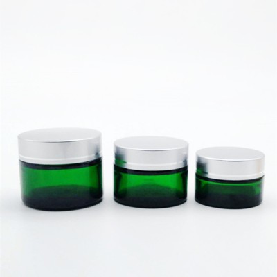 1oz 15g 30g 50g 100g Original Supplier Luxury 15g 30g Green Color Cream Jar Cosmetic Glass Jar