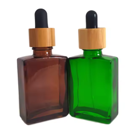 30ml 1oz Luxury Empty square Glass Essential Oil Serum Dropper Bottle for Cosmetic Package
