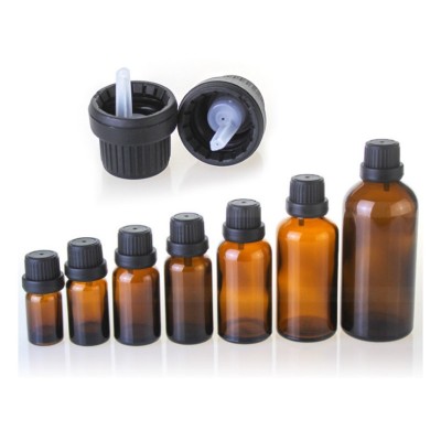 5ml 10ml 15ml 30ml 50ml 100ml Clear Blue Green Amber Glass Essential Oil Bottle With Tamper Evident Cap and Orifice Reducer