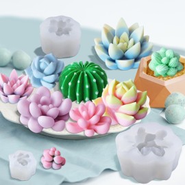 Handmade Aromatherapy Candle Mold DIY Soy Wax Candles Scented Silicone Succulent Soap Mold