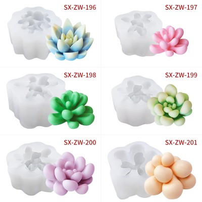 Handmade Aromatherapy Candle Mold DIY Soy Wax Candles Scented Silicone Succulent Soap Mold