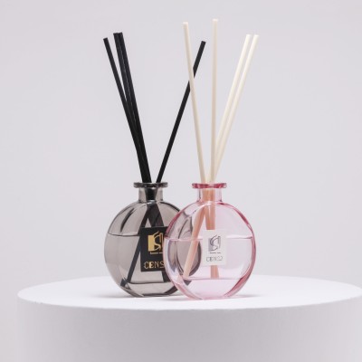 New Arrival Latest Design Round Fragrance Glass Aroma Unique Luxury Reed Diffuser Amber