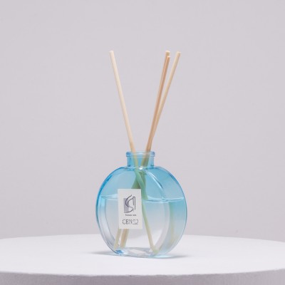 New Arrival Latest Design Round Fragrance Glass Aroma Unique Luxury Reed Diffuser Amber