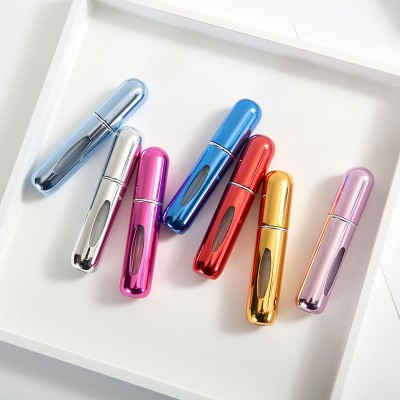 Bottom Filling 8ml 5ml Mini Refillable Perfume Bottles Travel Sized Aluminum Perfume Atomizer Spray Bottle