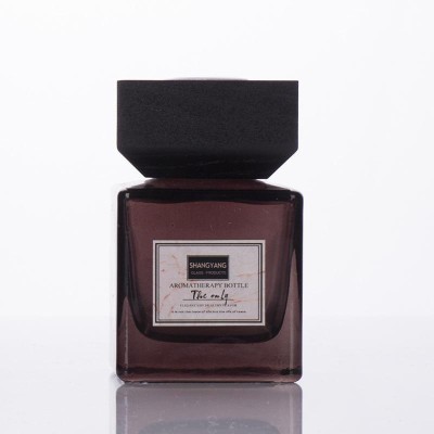 in stock High-end Wooden Cover Square Glass Aroma Bottle Home Bedroom Ornaments Car-mounted Hotel Without Fire