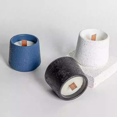 Cross-border Lengshan Series Cement Aromatherapy Candle Cup DIY Fire-free SPAR Indoor Romantic Lasting Fragrance Accompanying Ce