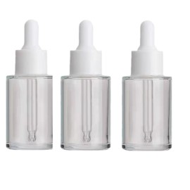 Hot Sell Luxury Transparent 15ml Empty Glass Essential Oil Screen Printing Personal Care Glass Dropper Bottle with Dropper Cap