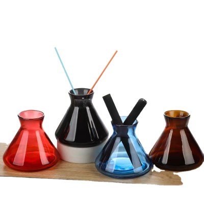 In Stock Wholesale Aromatherapy Bottle Glass Empty Conical Rattan Hotel Decorative Ornaments Fire Free Bottle